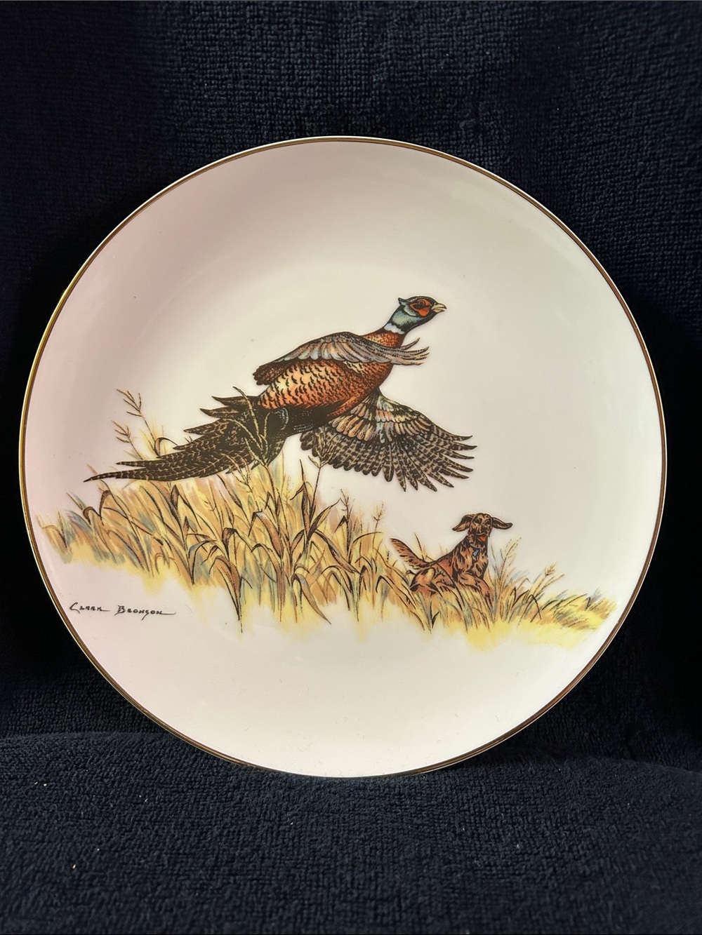 Clark Bronson Limited Edition Collector’s Plate - Pheasant Hunting